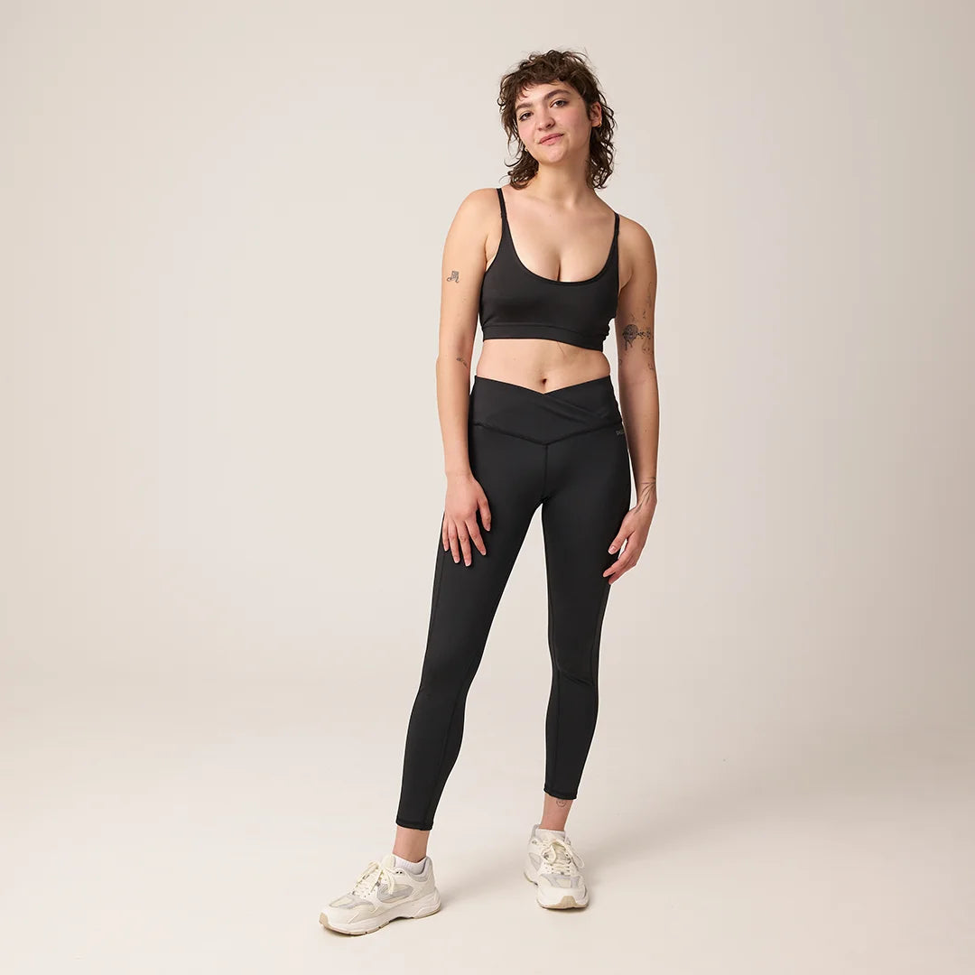 High Waist Leggings V Cross | Schwarz – 3