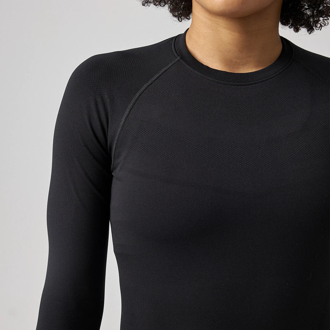 Sportshirt langarm Damen | Schwarz – 4
