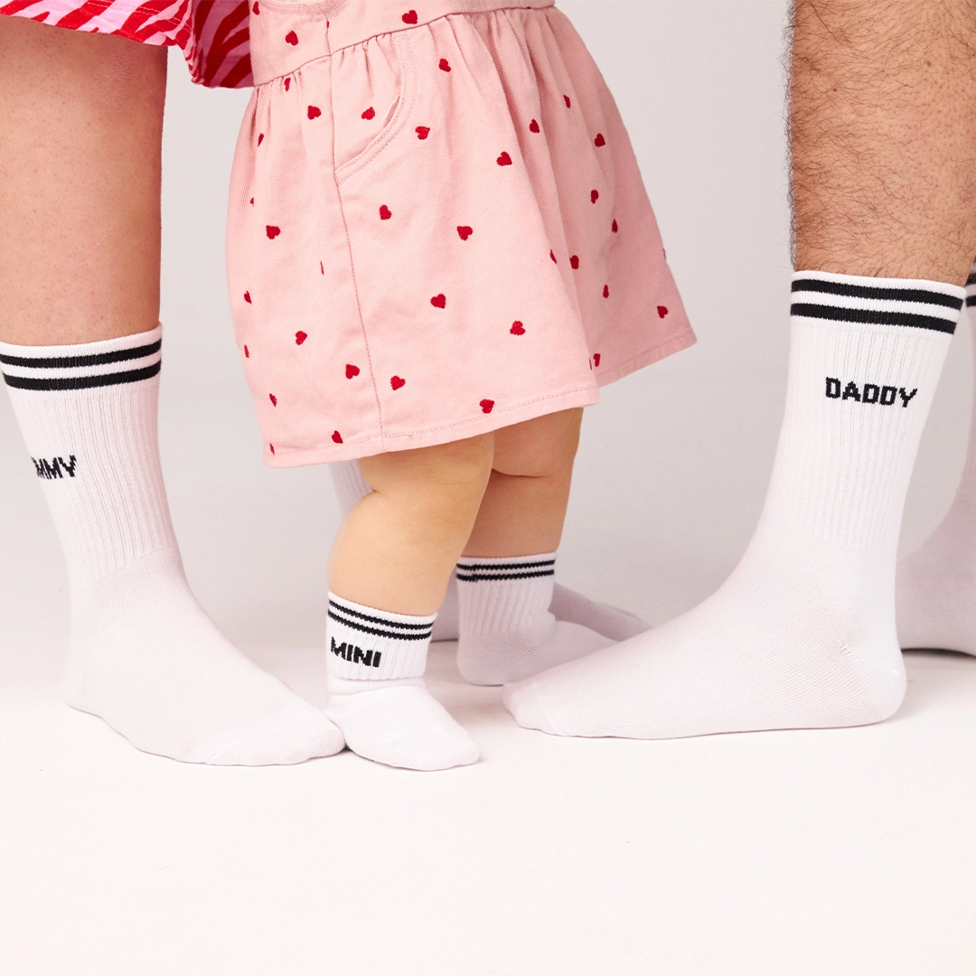 Familiensocken „Mommy, Daddy, Mini“ | Weiß – 3