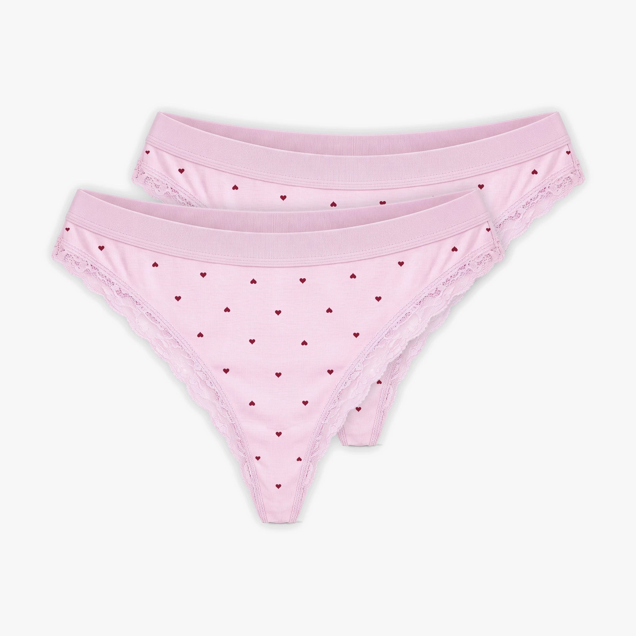 Seamless Strings mit Spitze | Rosa mit Herzchen – 13