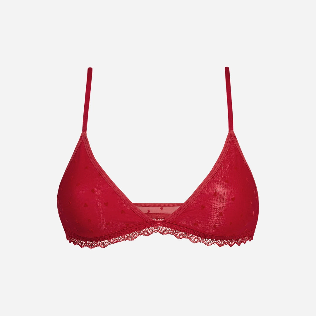 Triangel BH mit Herzchen-Muster | Kirschrot – 9