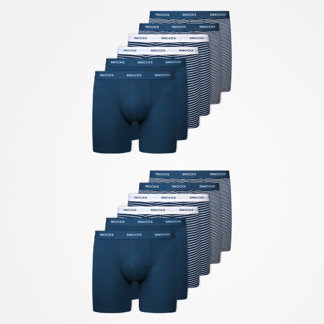 Lange Boxershorts mit Streifen | Blau – 11