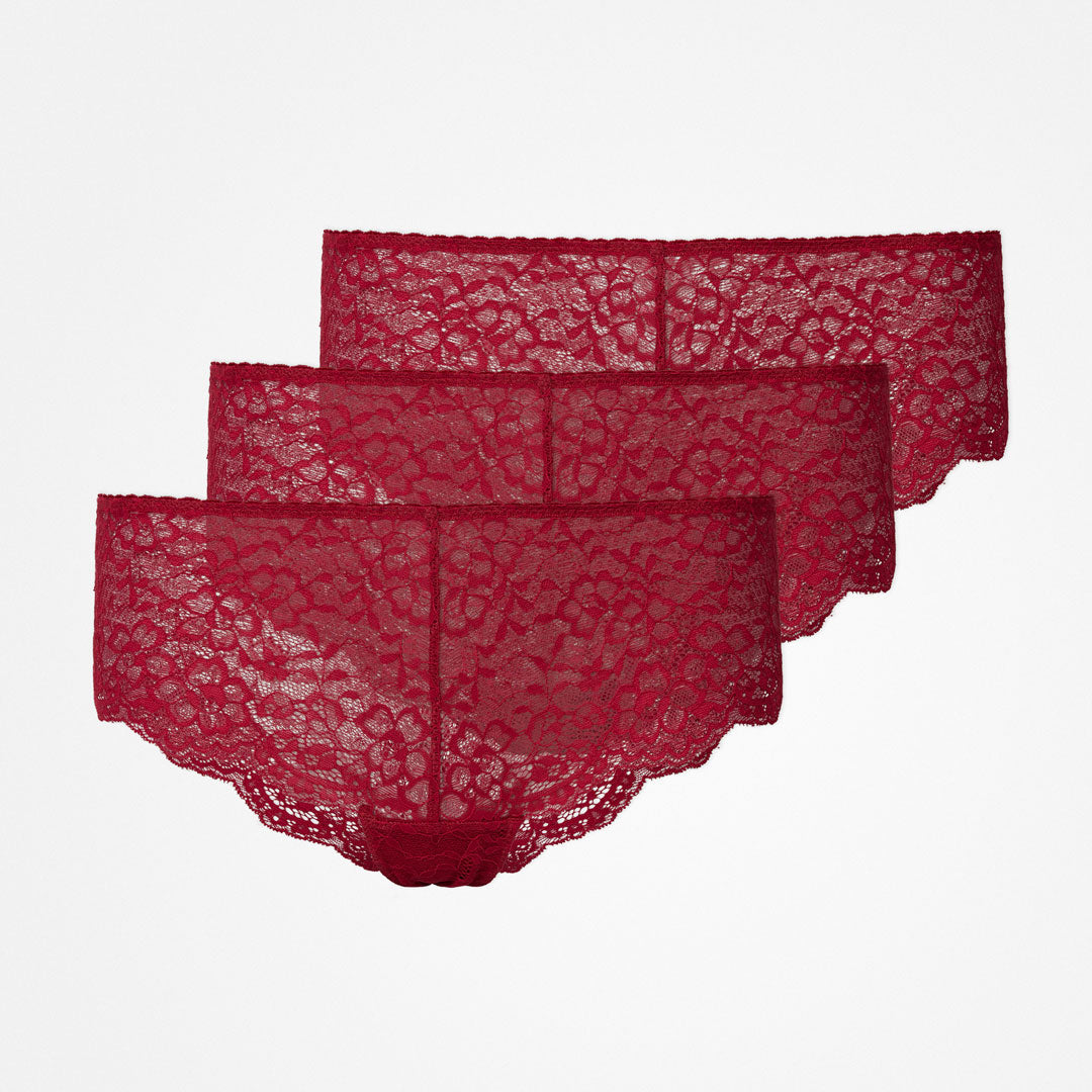 Hipster Panties aus Spitze | Dunkelrot – 12