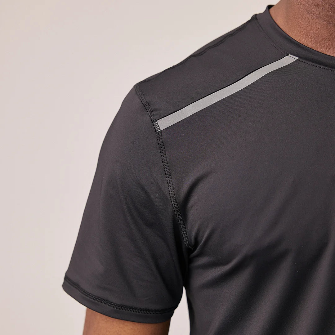 Trainingsshirt mit Reflexstreifen Herren | Schwarz – 6