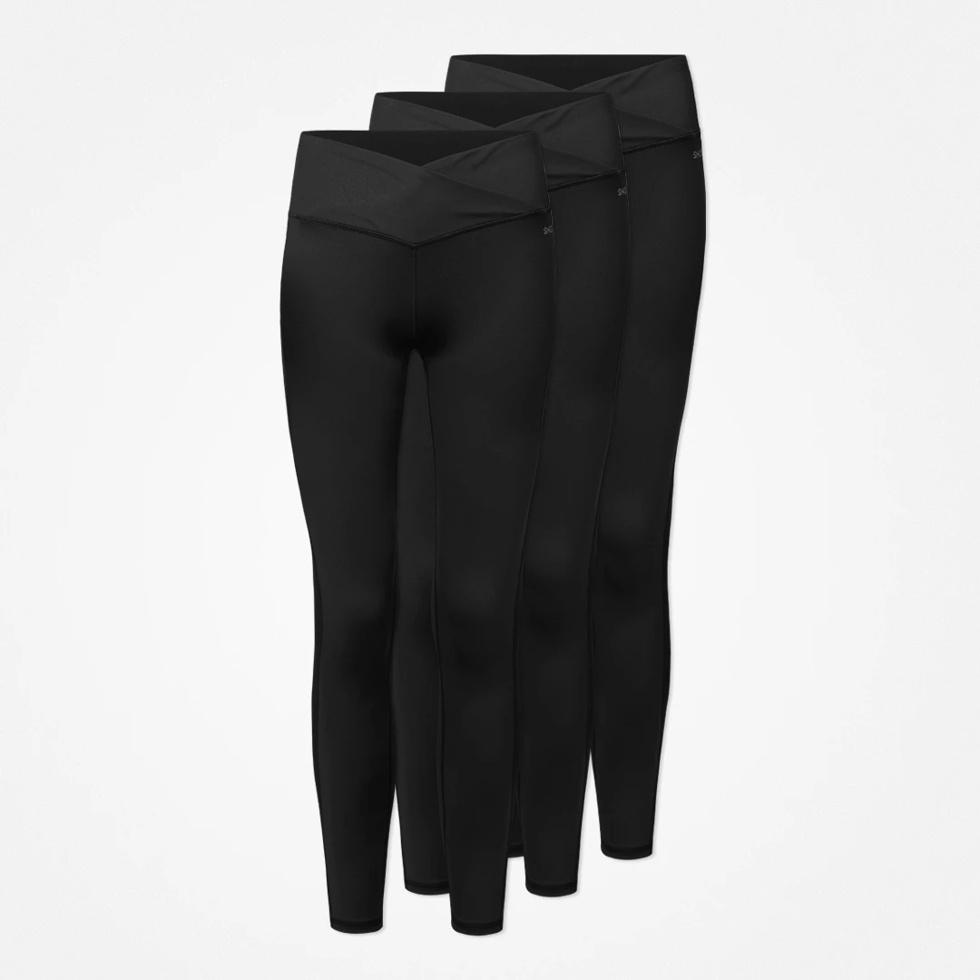 High Waist Leggings V Cross | Schwarz – 14