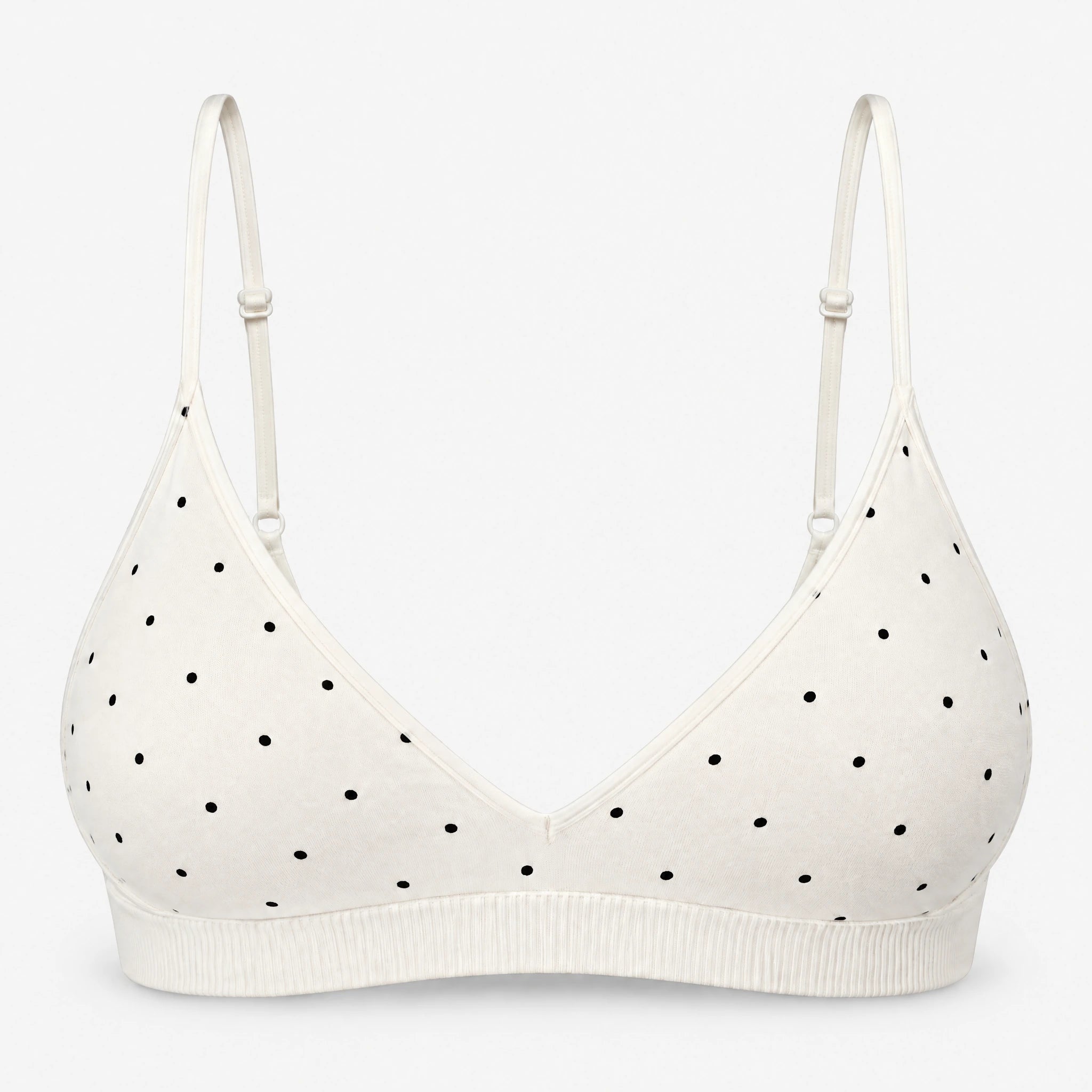 Seamless Triangel Bralette | Cremeweiß mit schwarzen Pünktchen – 10