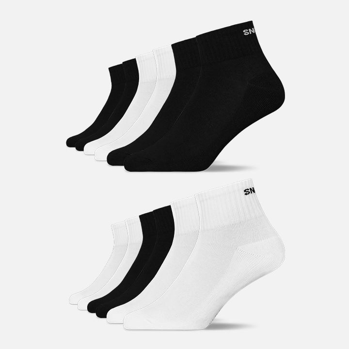 Retro Sneaker Socken | Mix (Schwarz/Weiß) (SNOCKS) – 11