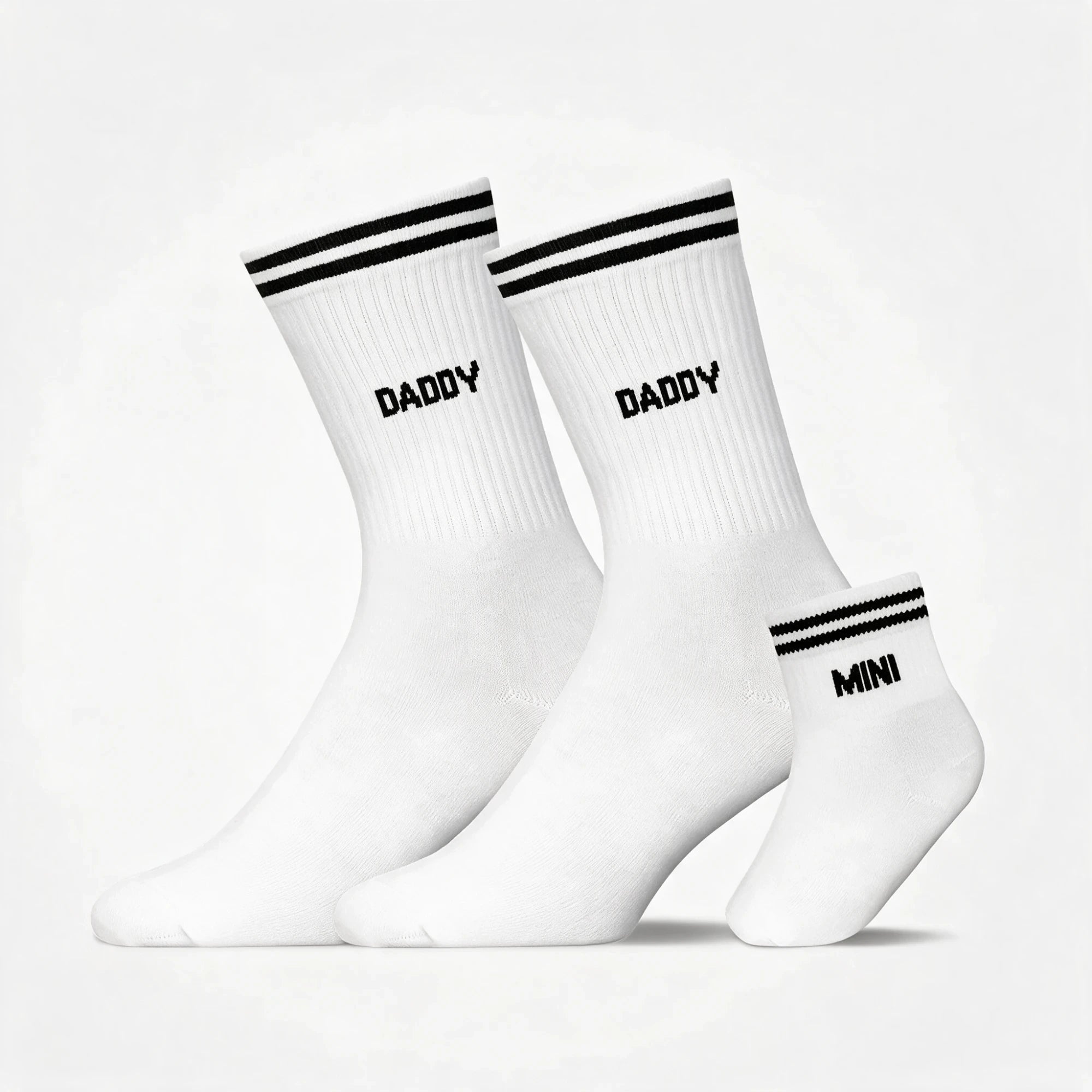 Familiensocken „Daddy, Daddy, Mini“ | Weiß
