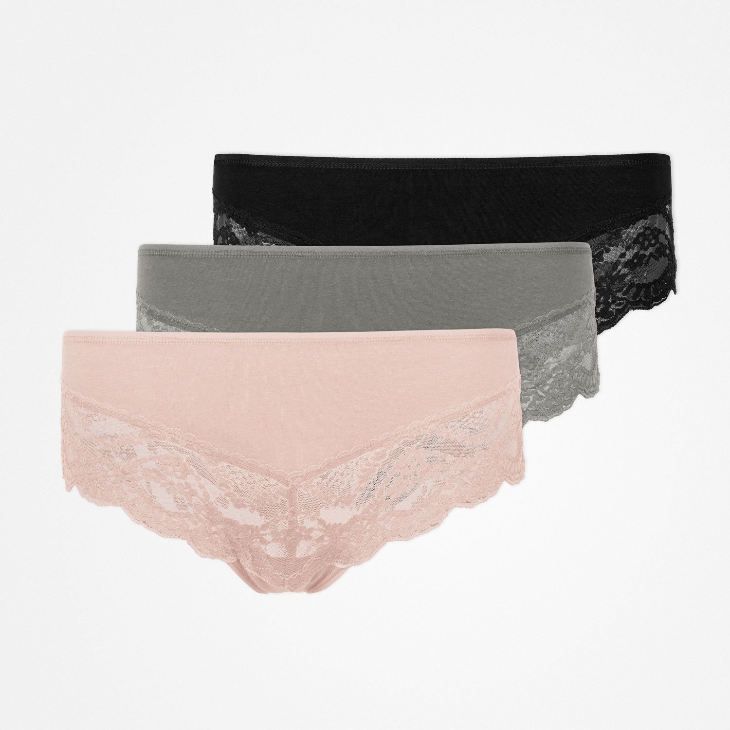 Hipster Panties mit Spitze | Mix (Apricot/Grün/Schwarz) – 13