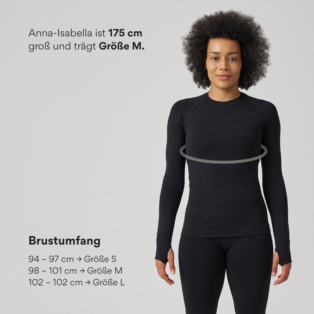 Sportshirt langarm Damen | Schwarz – 9