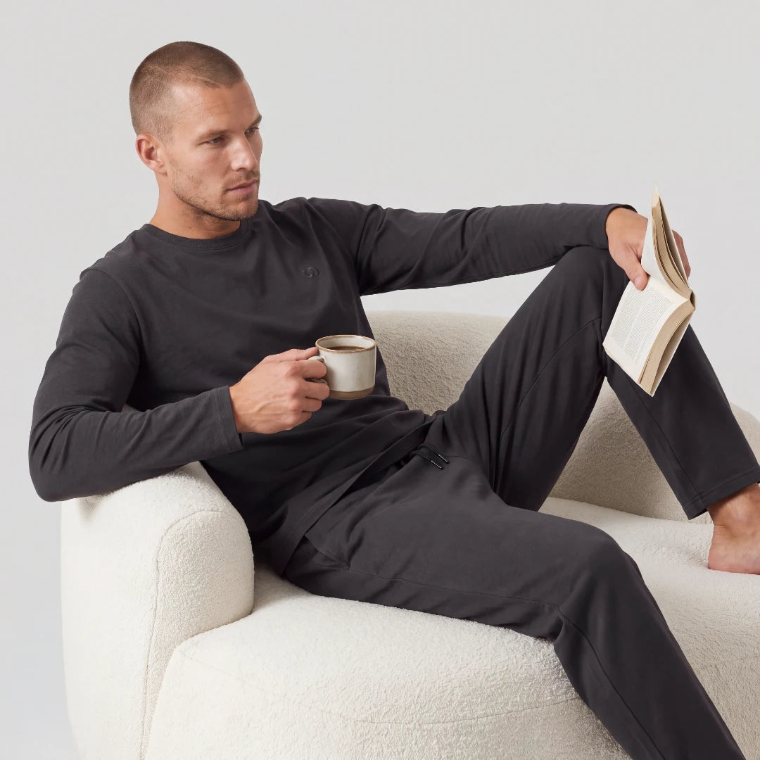 Schlafanzug Set Herren lang | Anthrazit – 11