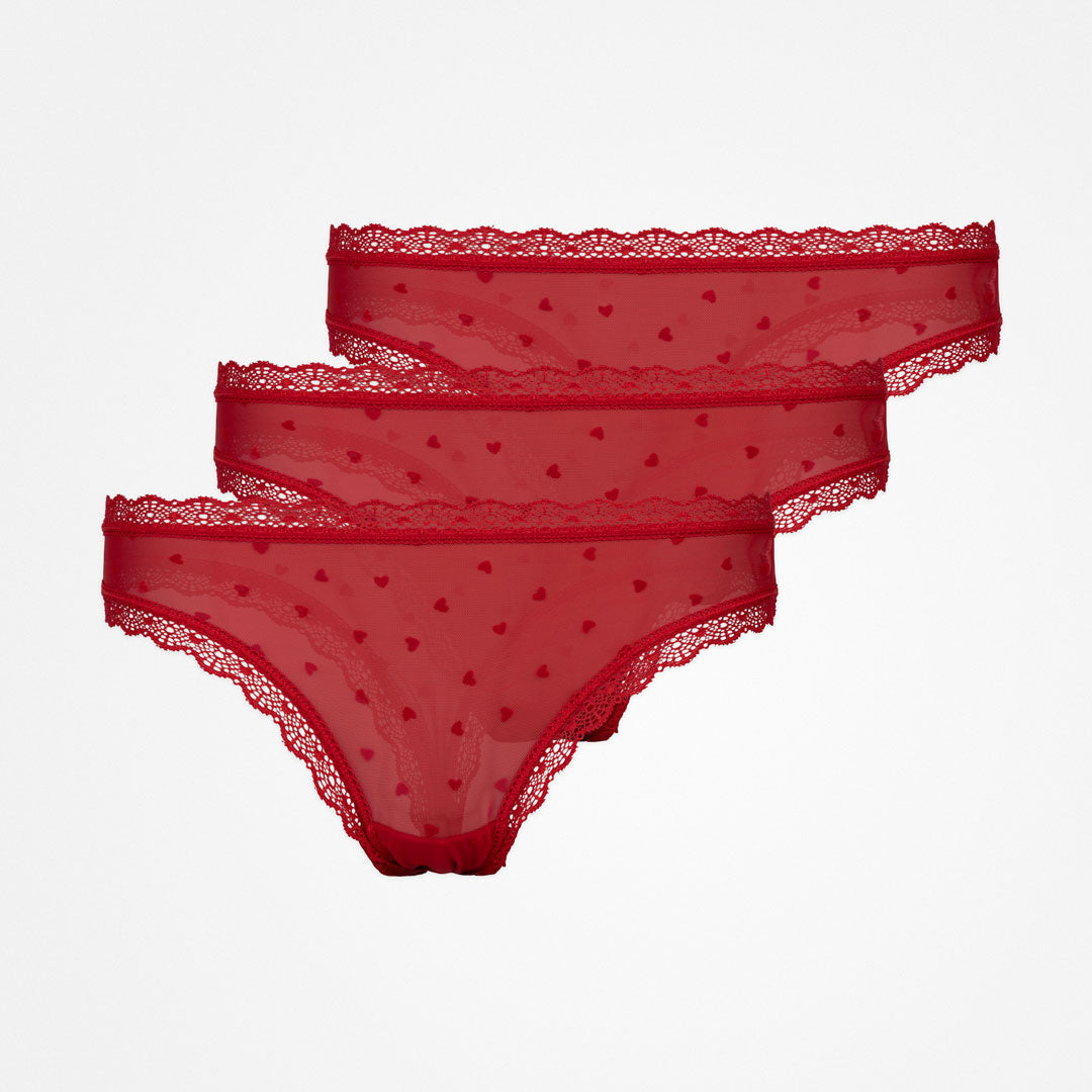 Tangas mit Spitze love | Kirschrot – 9