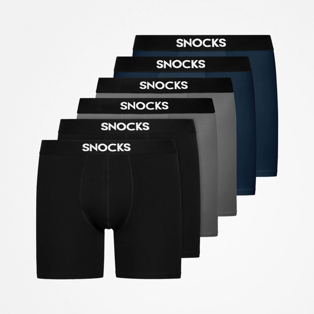 Lange Boxershorts | Mix (Schwarz/Grau/Dunkelblau)