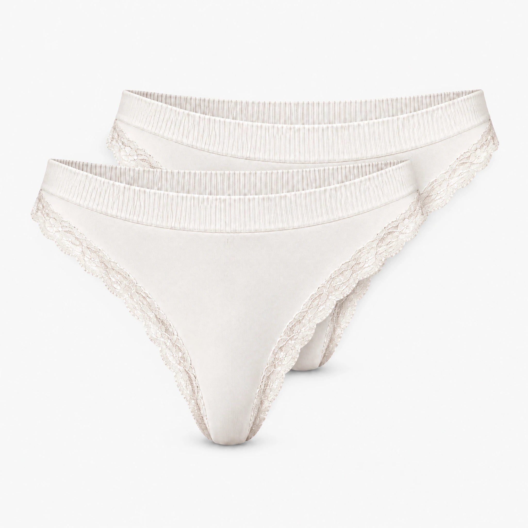 Seamless Strings mit Spitze | Cremeweiß – 13