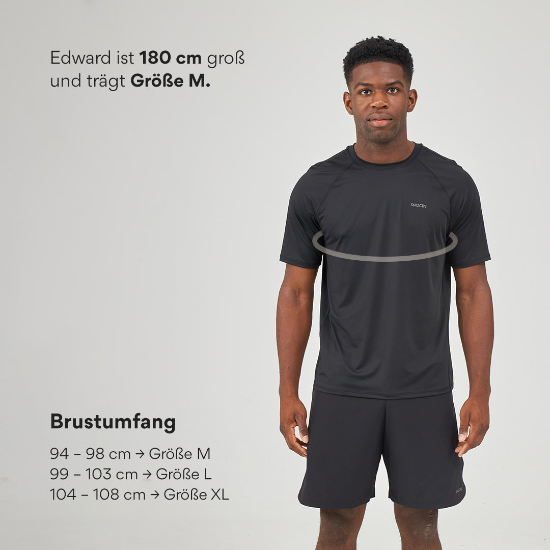 Trainingsshirt Raglan Herren | Schwarz – 8