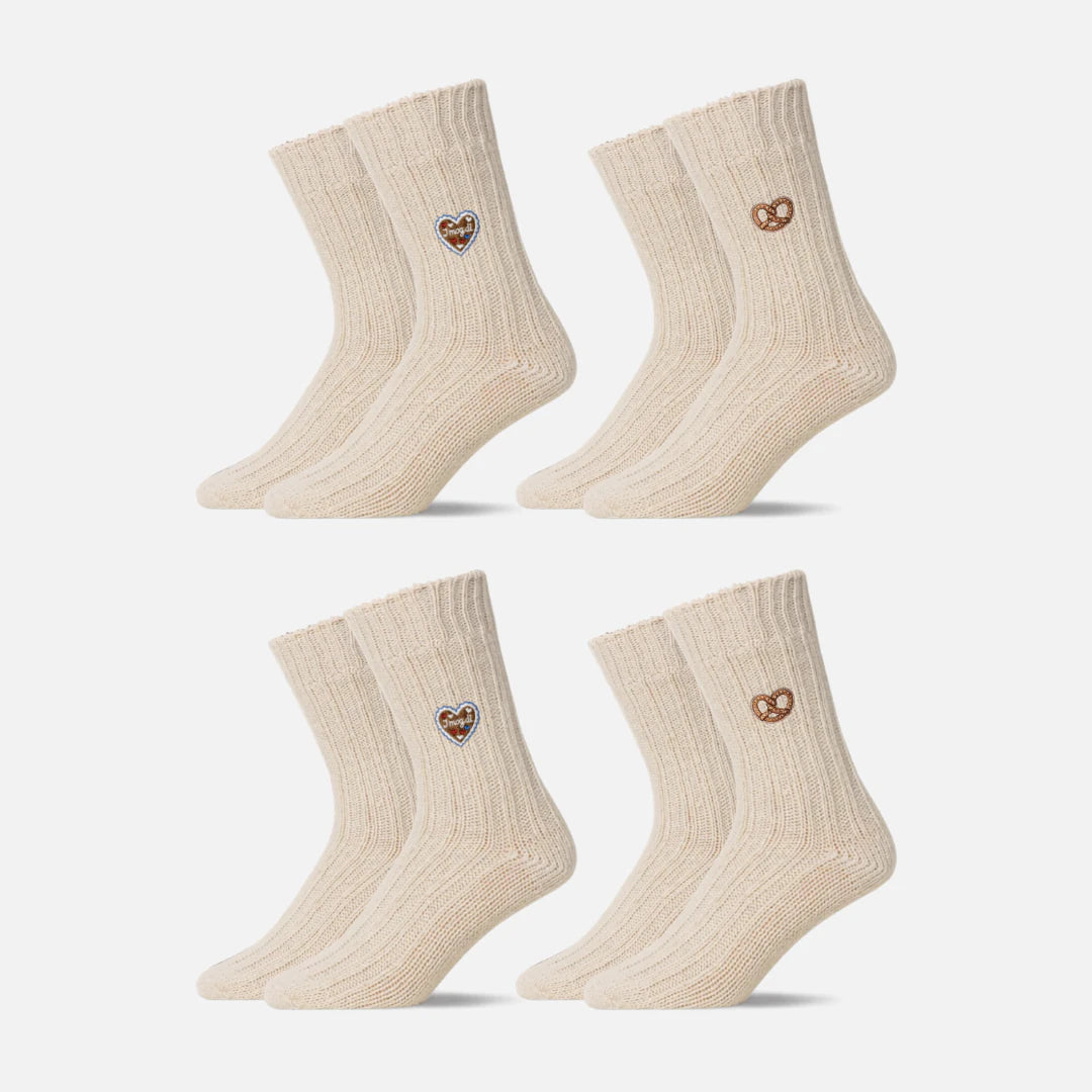 Norweger Socken | Off White "Lebkuchenherz & Brezn"-Edition – 11