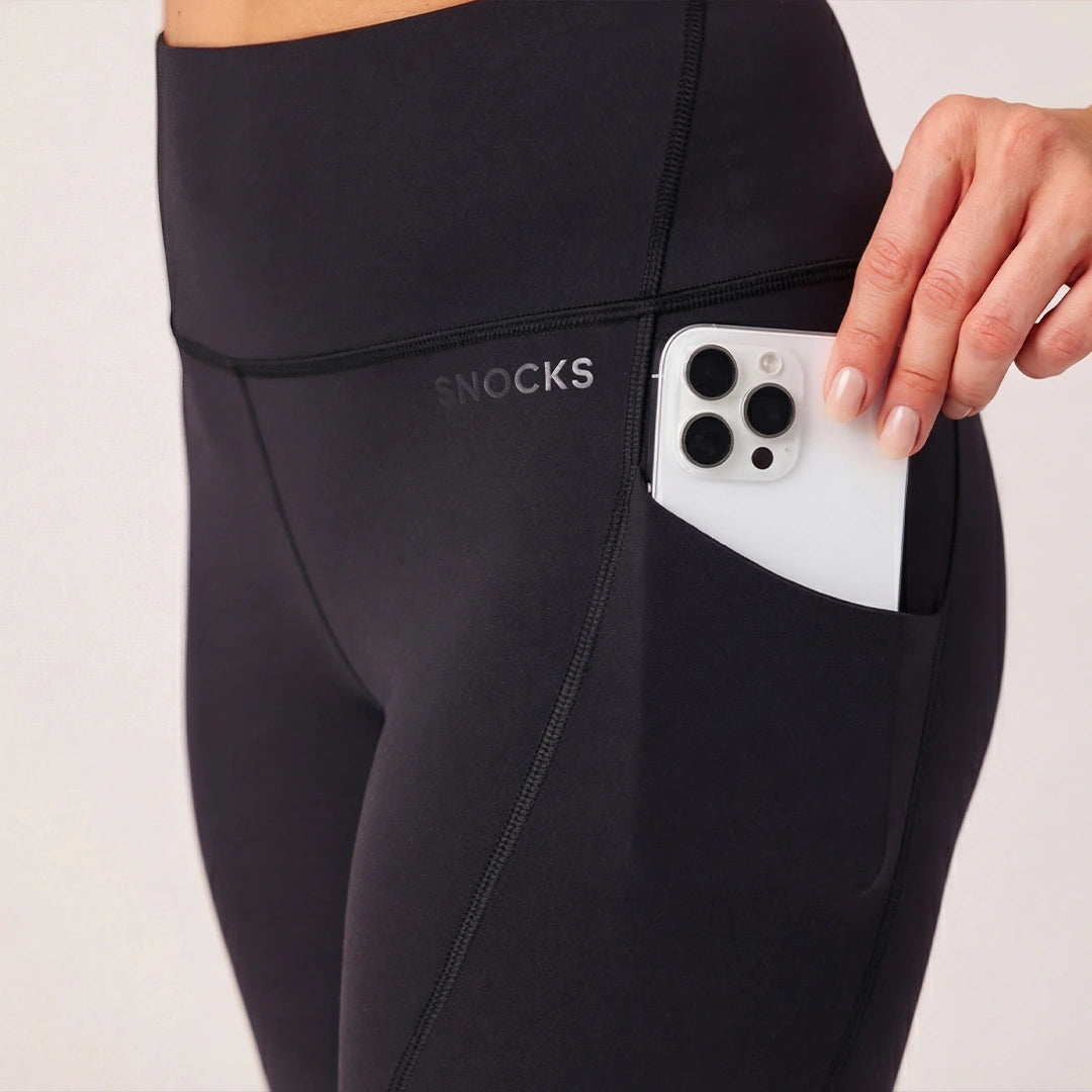 Premium High Waist Leggings mit Taschen | Schwarz – 3