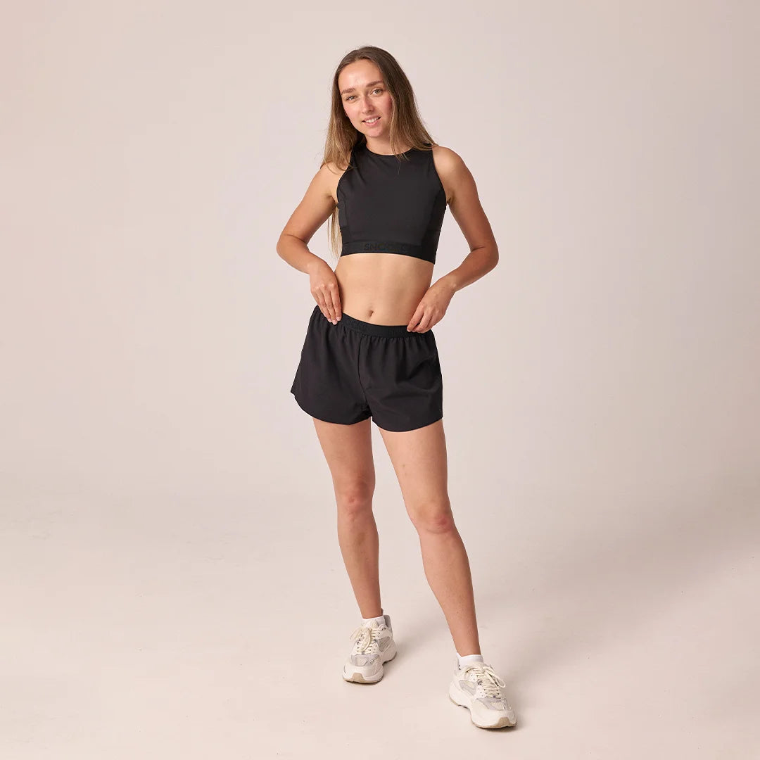 Kurze Laufshorts Damen | Schwarz – 2