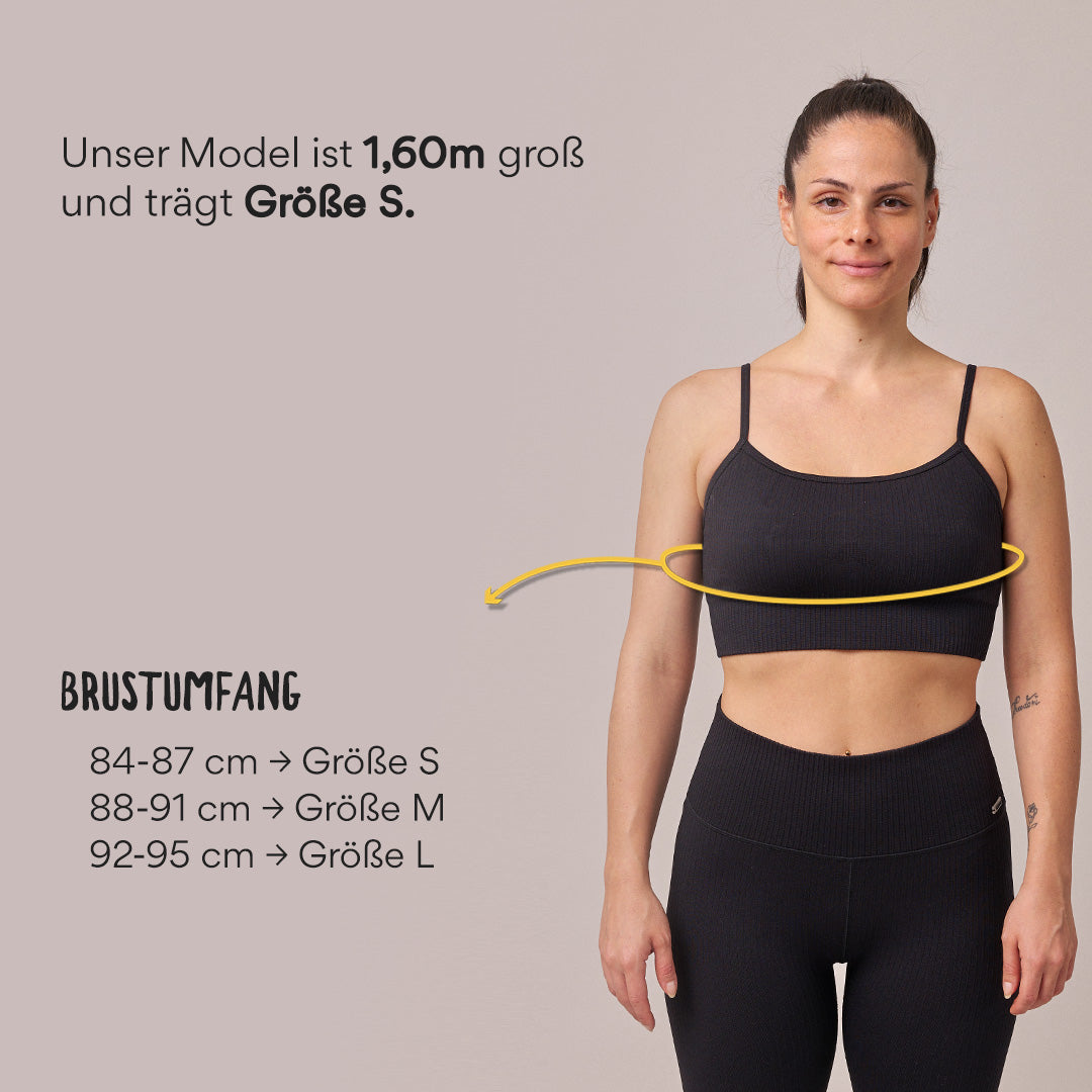Gerippter Sport-BH | Schwarz – 10