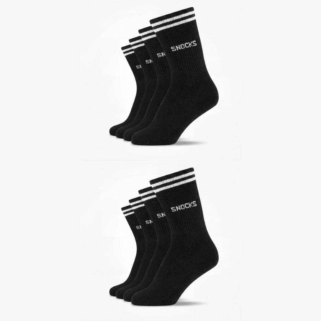 Hohe Sportsocken mit Streifen Kinder | Schwarz – 12
