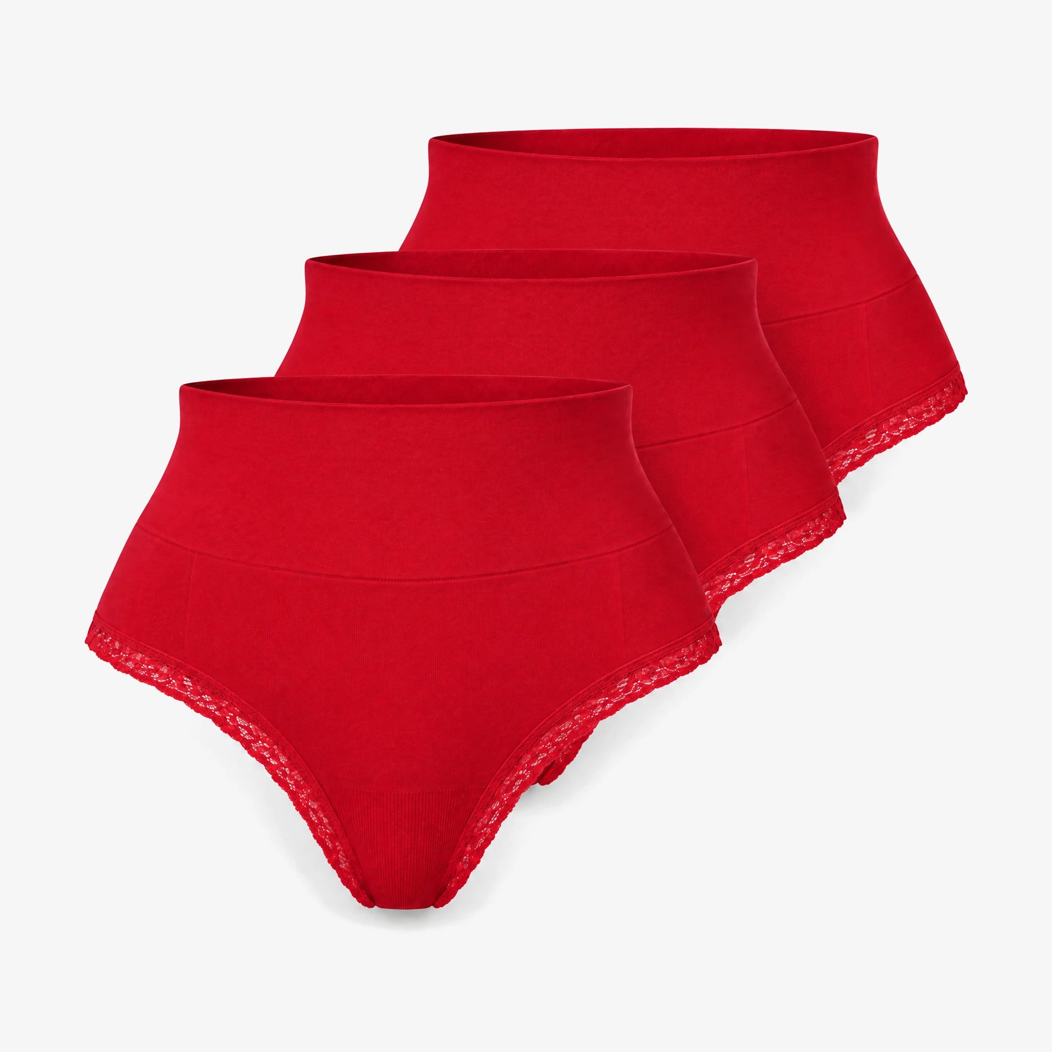 Shaping High Waist String mit Spitze | Classic Red – 14