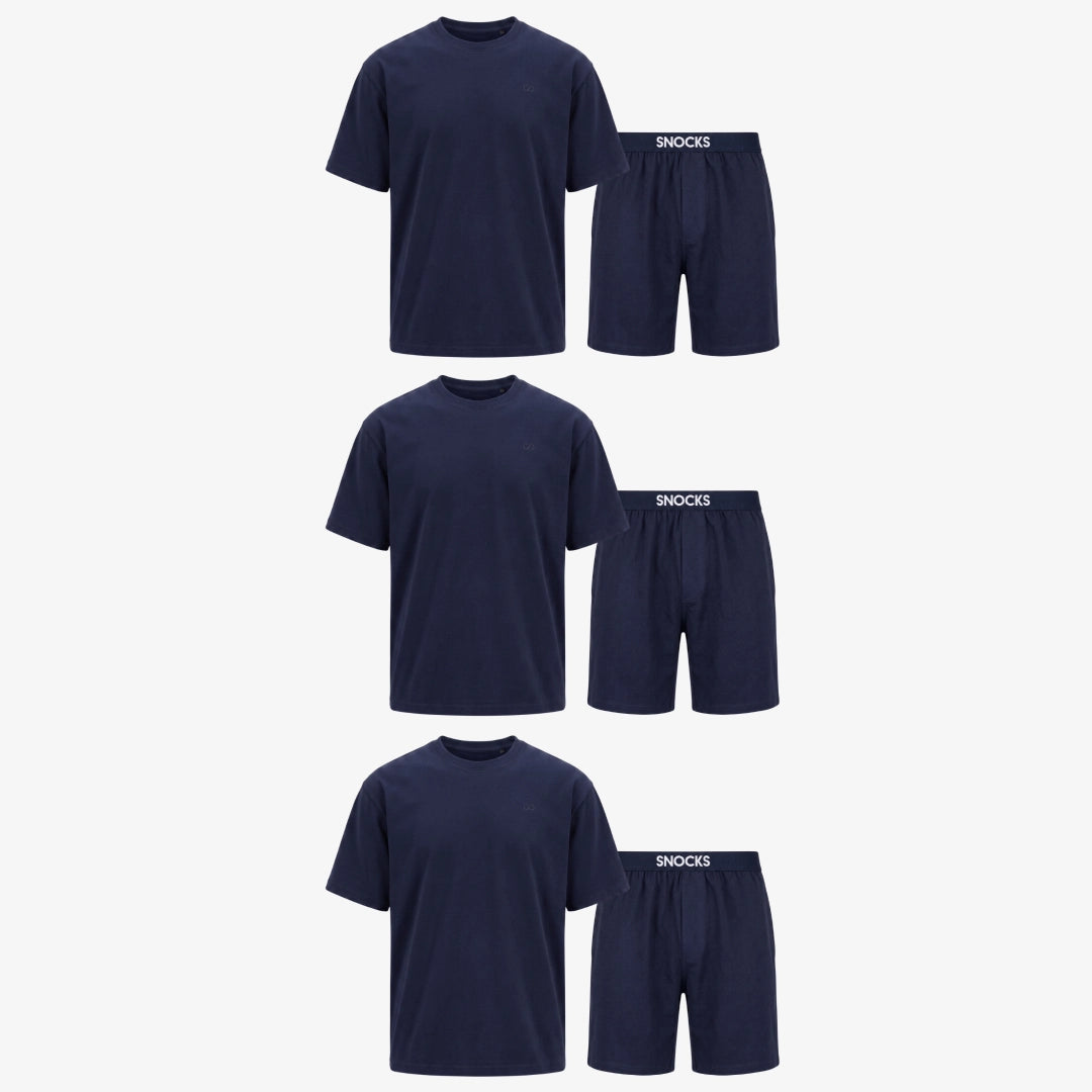 Schlafanzug Set Herren kurz | Dunkelblau – 13