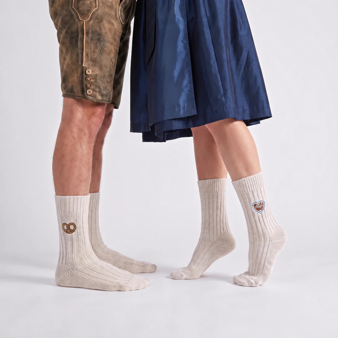 Norweger Socken | Off White "Lebkuchenherz & Brezn"-Edition – 6