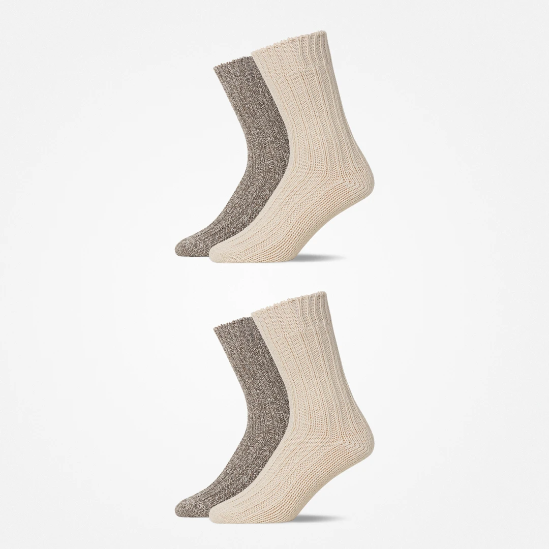 Norweger Socken | Mix (Offwhite/Braun) – 10