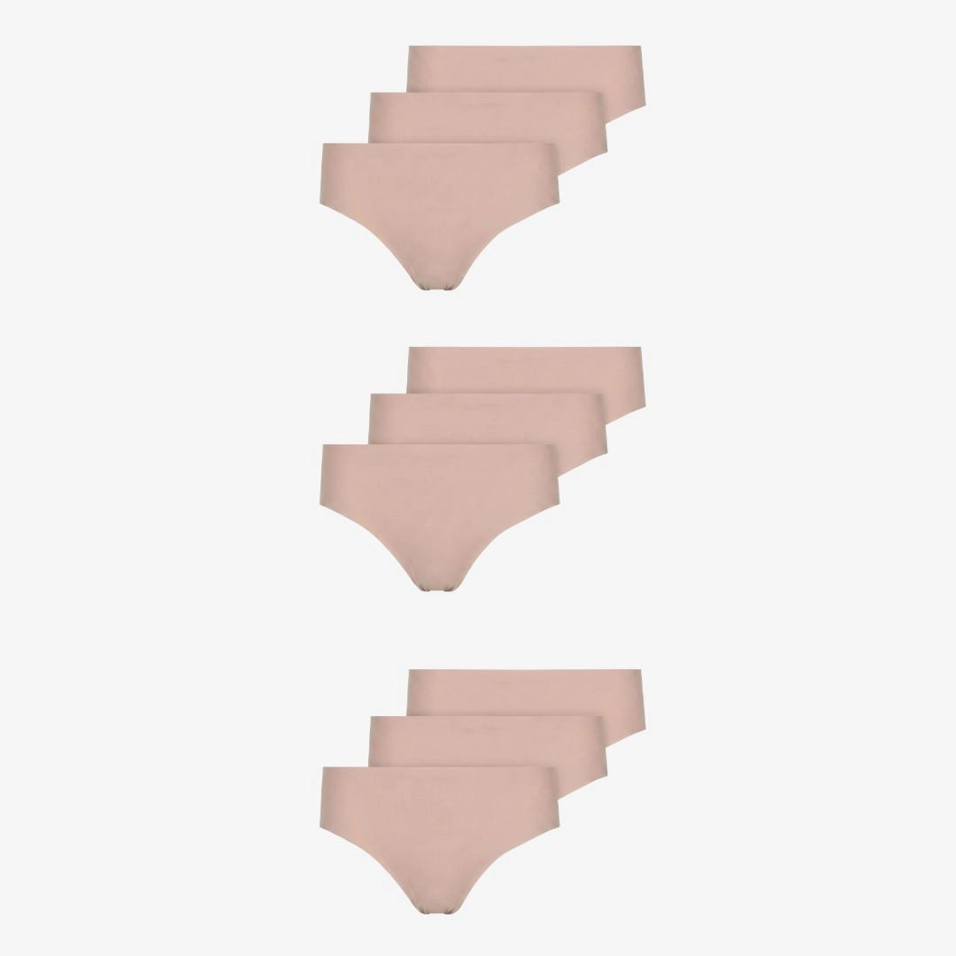 Microfiber High Waist Seamless Tanga | Beige – 13