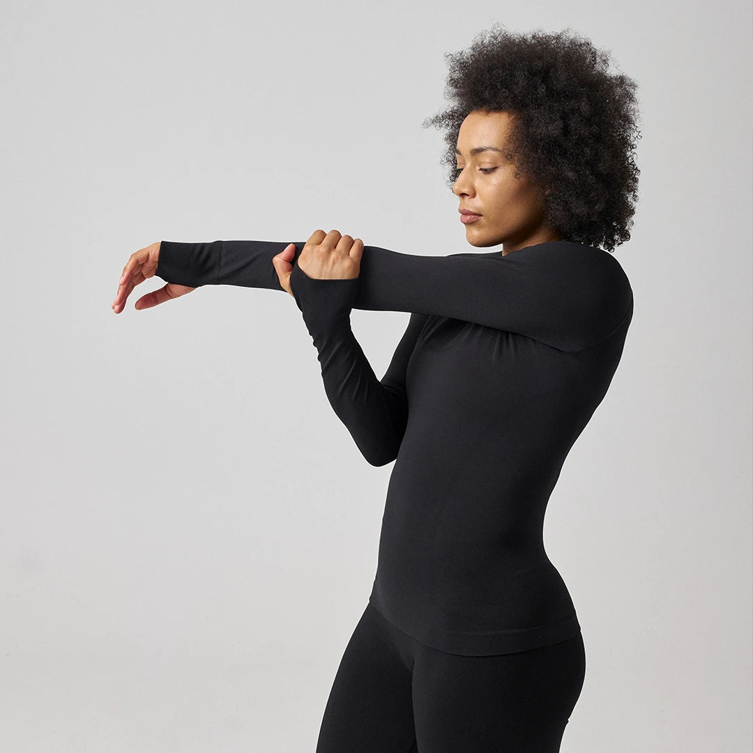 Sportshirt langarm Damen | Schwarz – 5