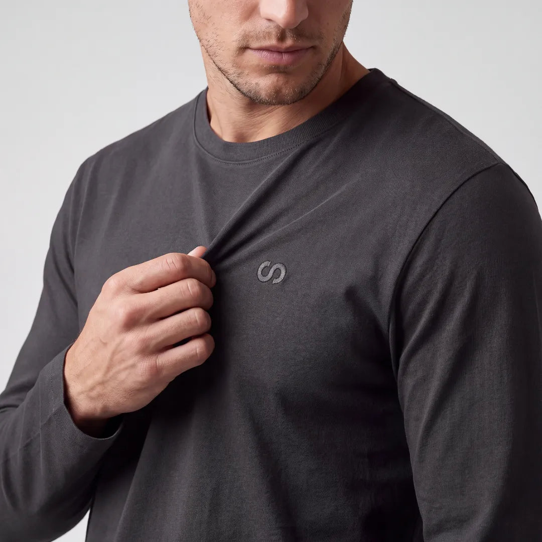 Schlafanzug Set Herren lang | Anthrazit – 3