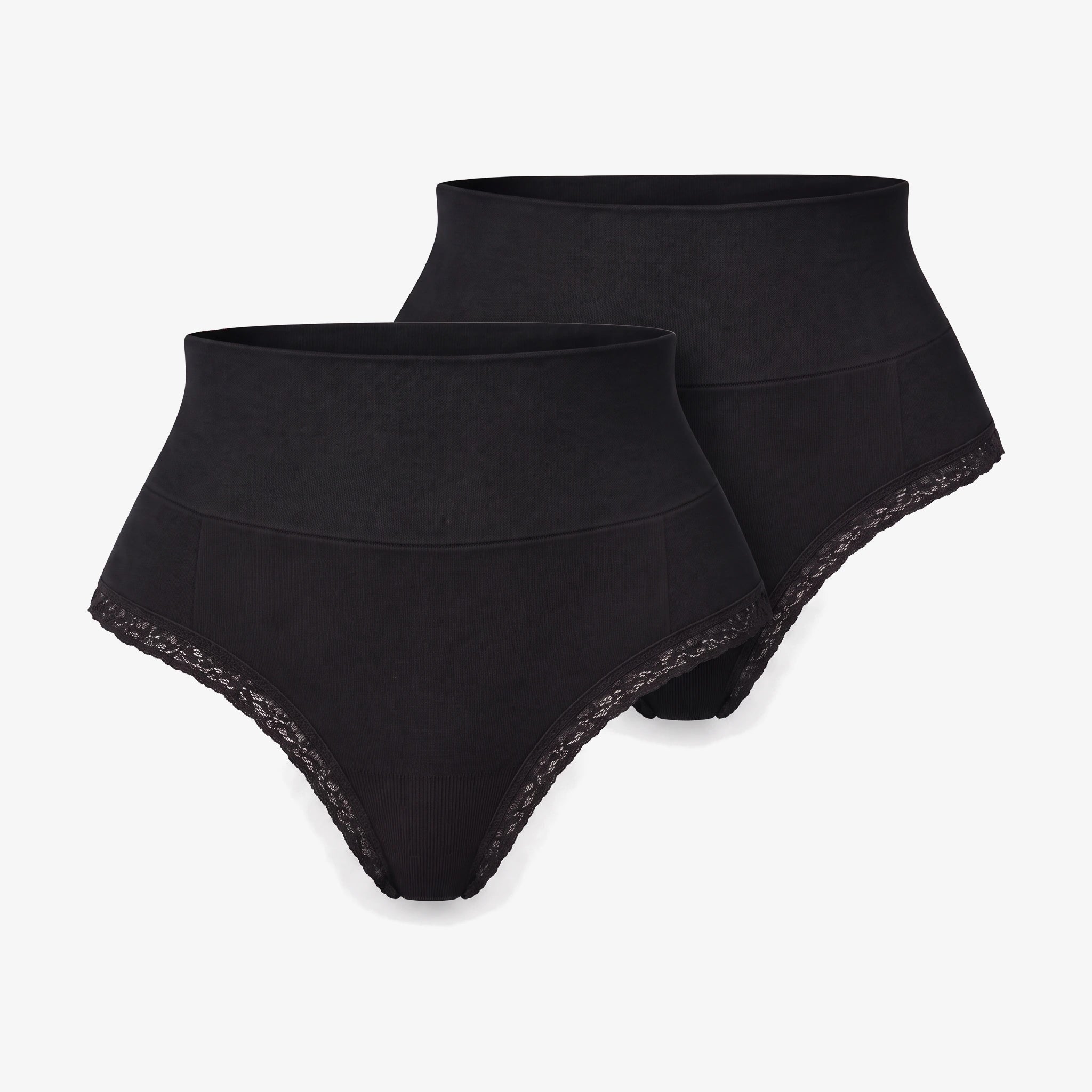 Shaping High Waist String mit Spitze | Schwarz – 13