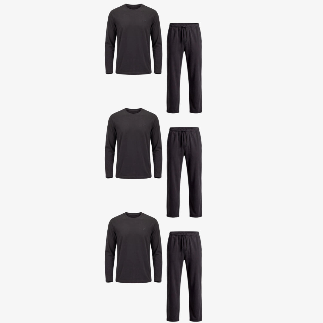Schlafanzug Set Herren lang | Anthrazit – 14