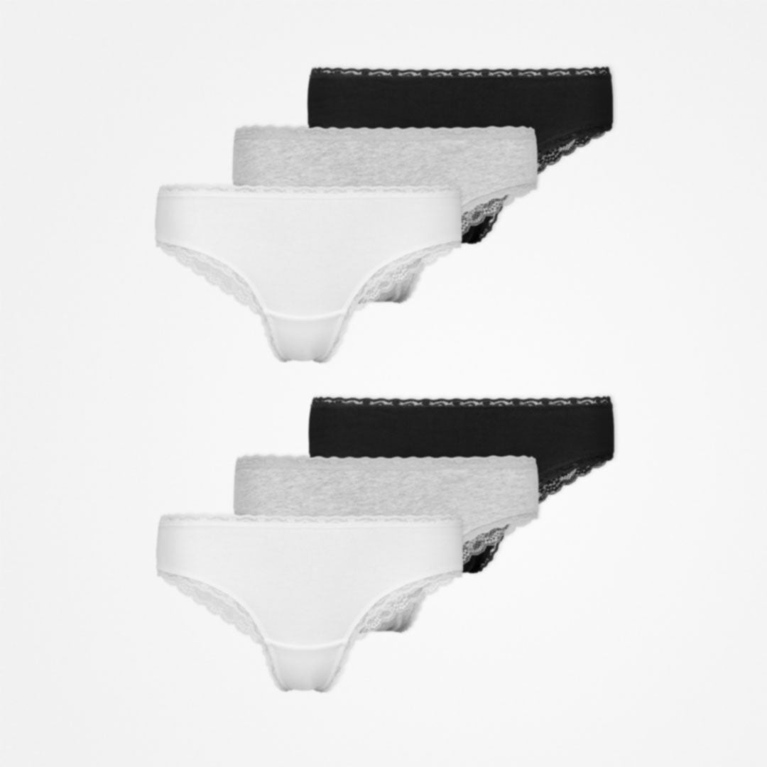 Brazilian Slips mit Spitze | Mix (Weiß/Hellgrau/Schwarz) – 13