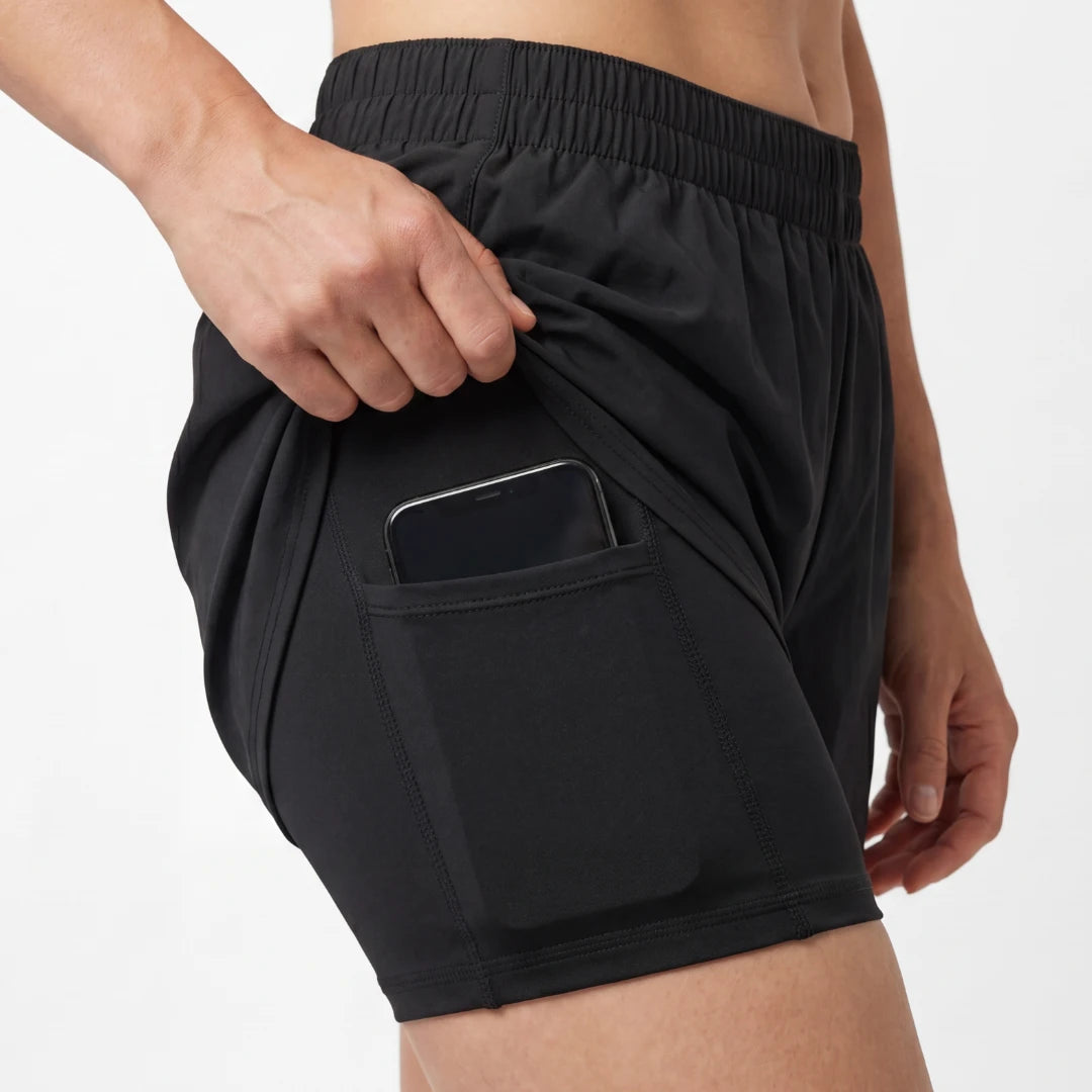 2 in 1 Sport Shorts Damen | Schwarz – 5