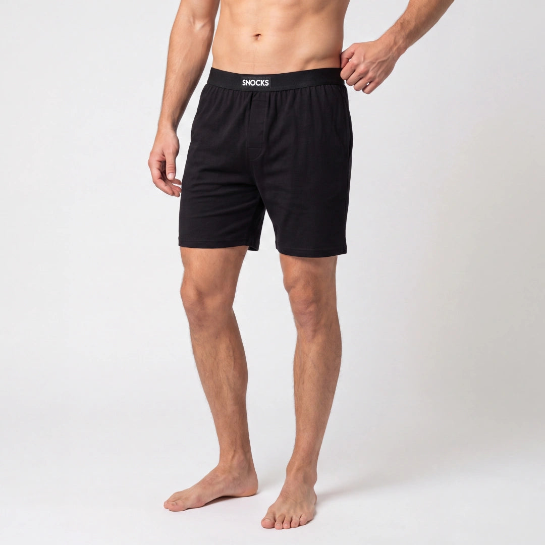 Schlafanzug Set Herren kurz | Schwarz – 7
