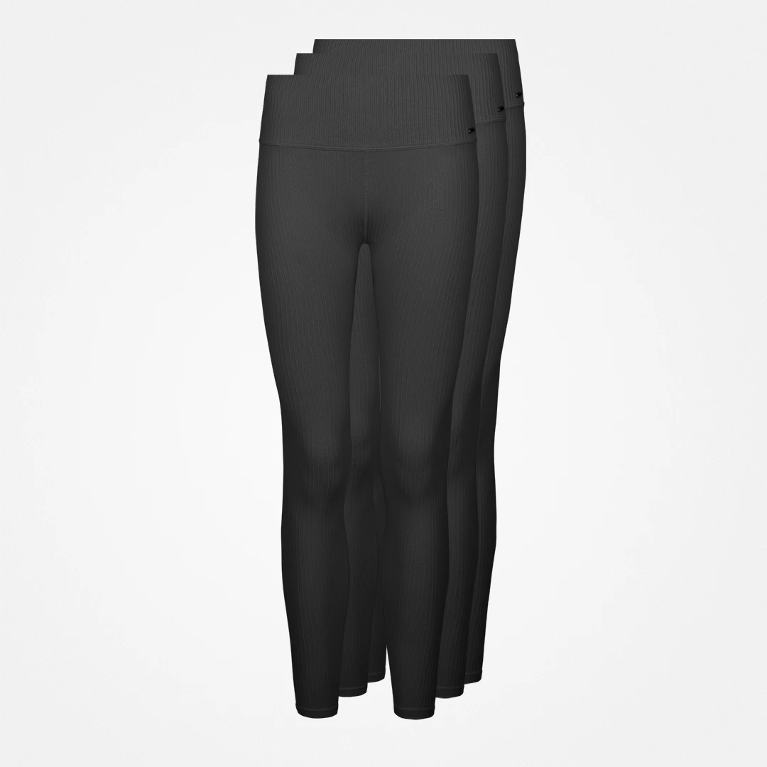 Gerippte Leggings | Schwarz – 14