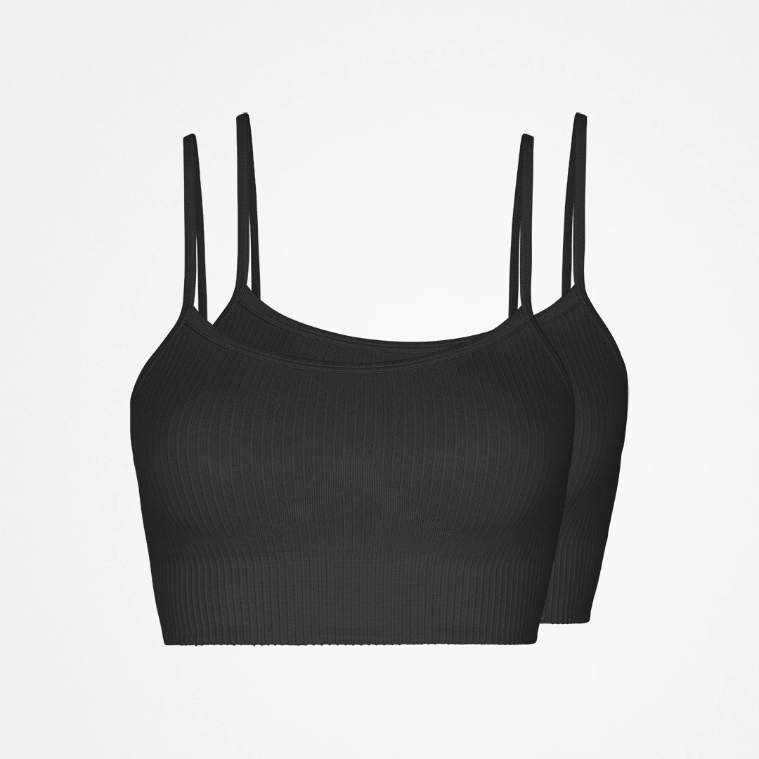 Gerippter Sport-BH | Schwarz – 12