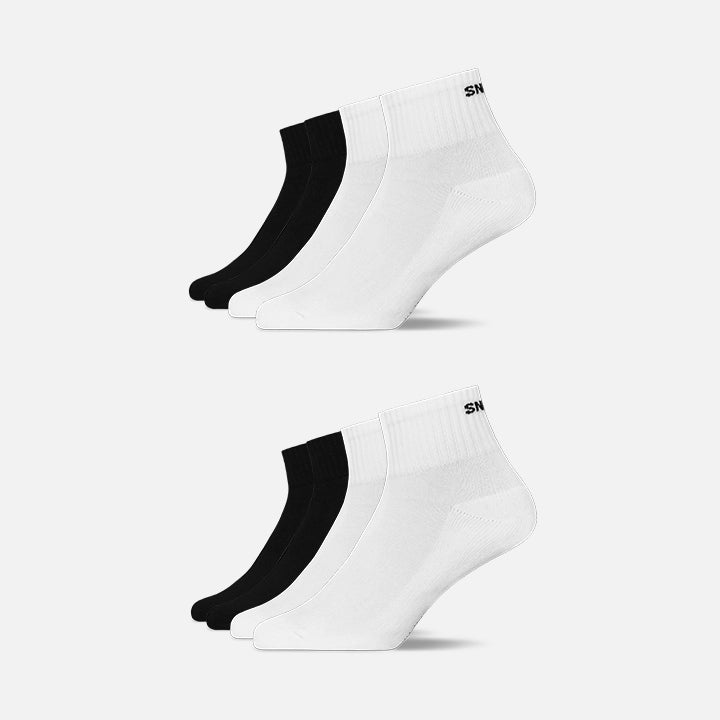 Retro Sneaker Socken | Mix (Schwarz/Weiß) (SNOCKS) – 10