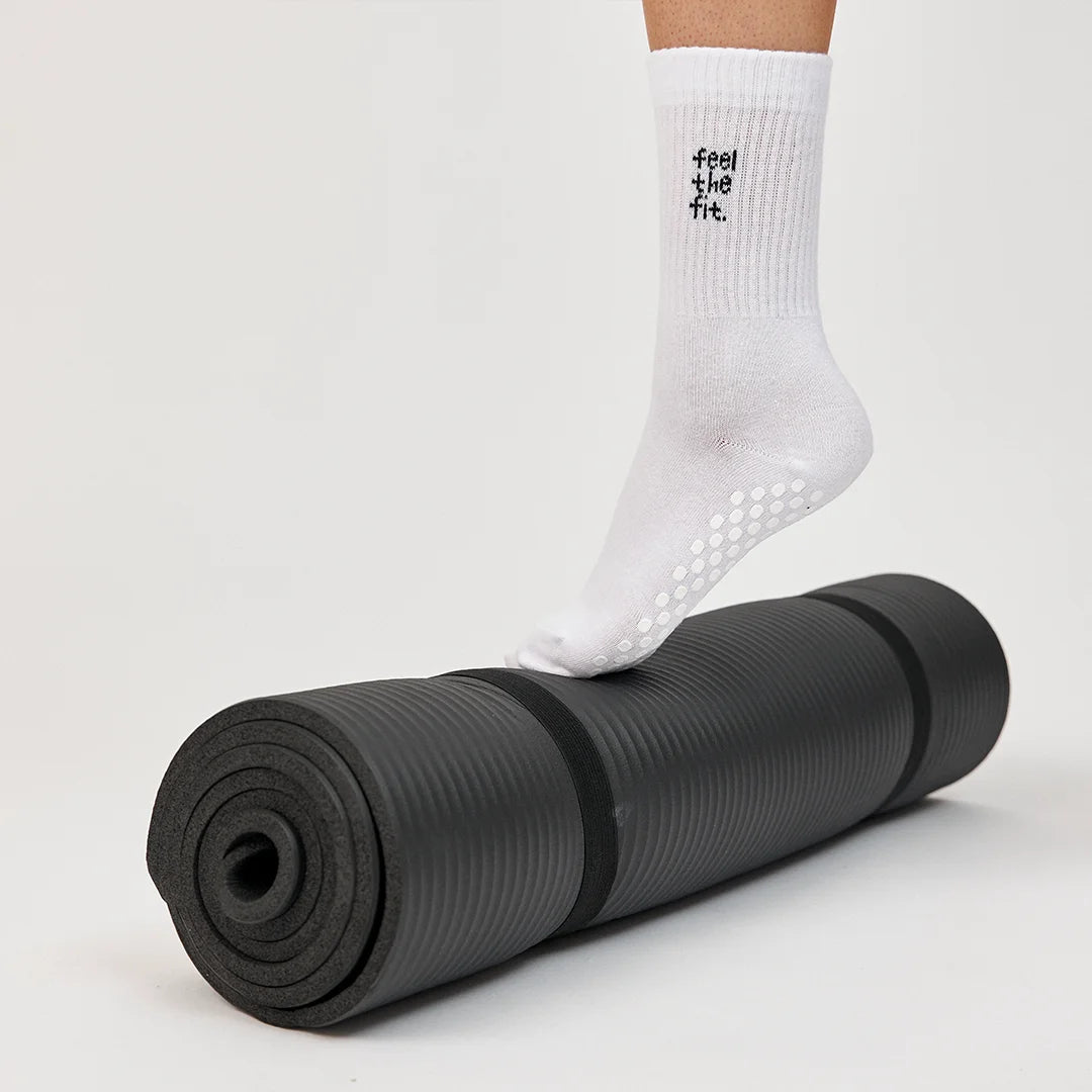 Pilates Socken | Weiß (Logo) – 2