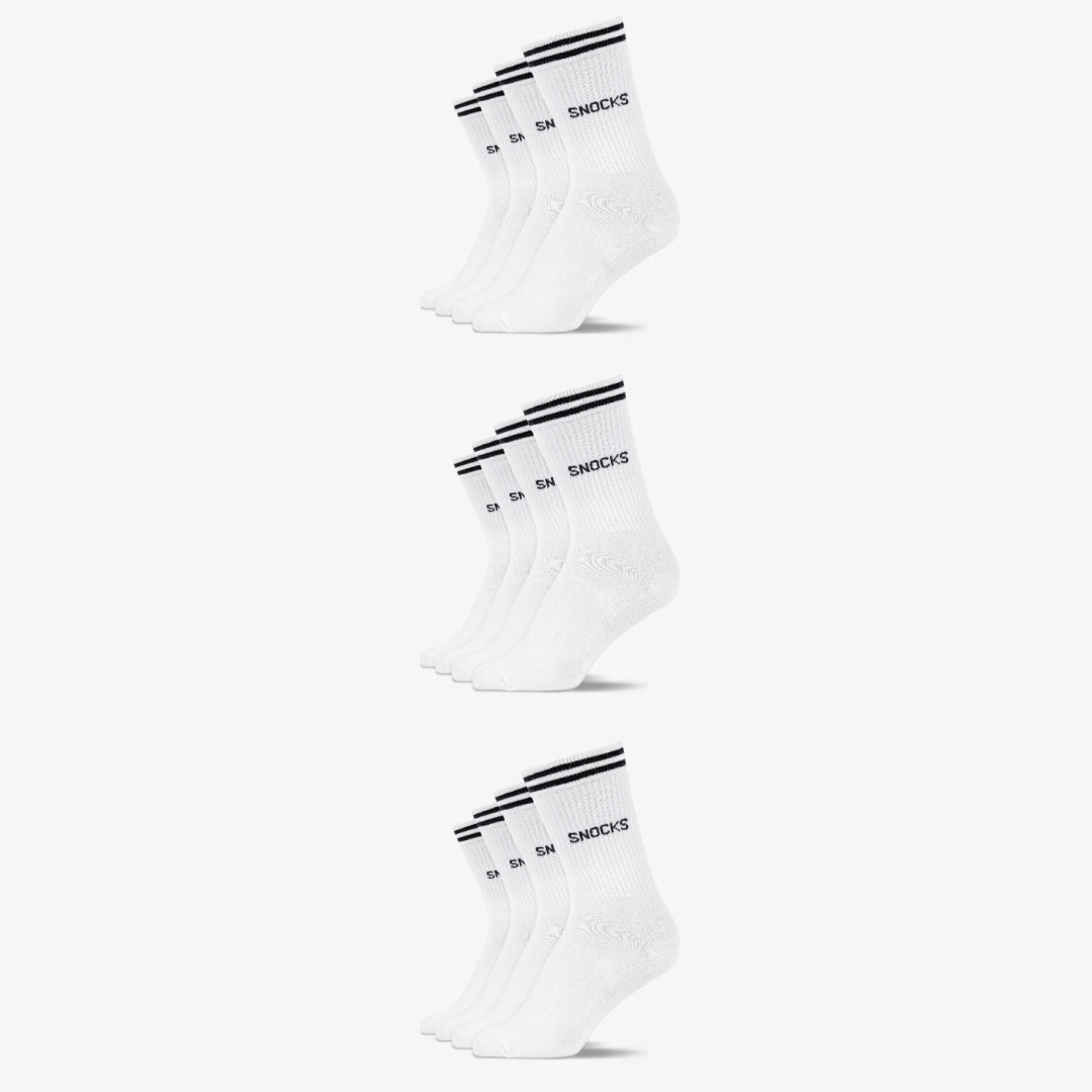Hohe Sportsocken mit Streifen Kinder | Weiß – 13