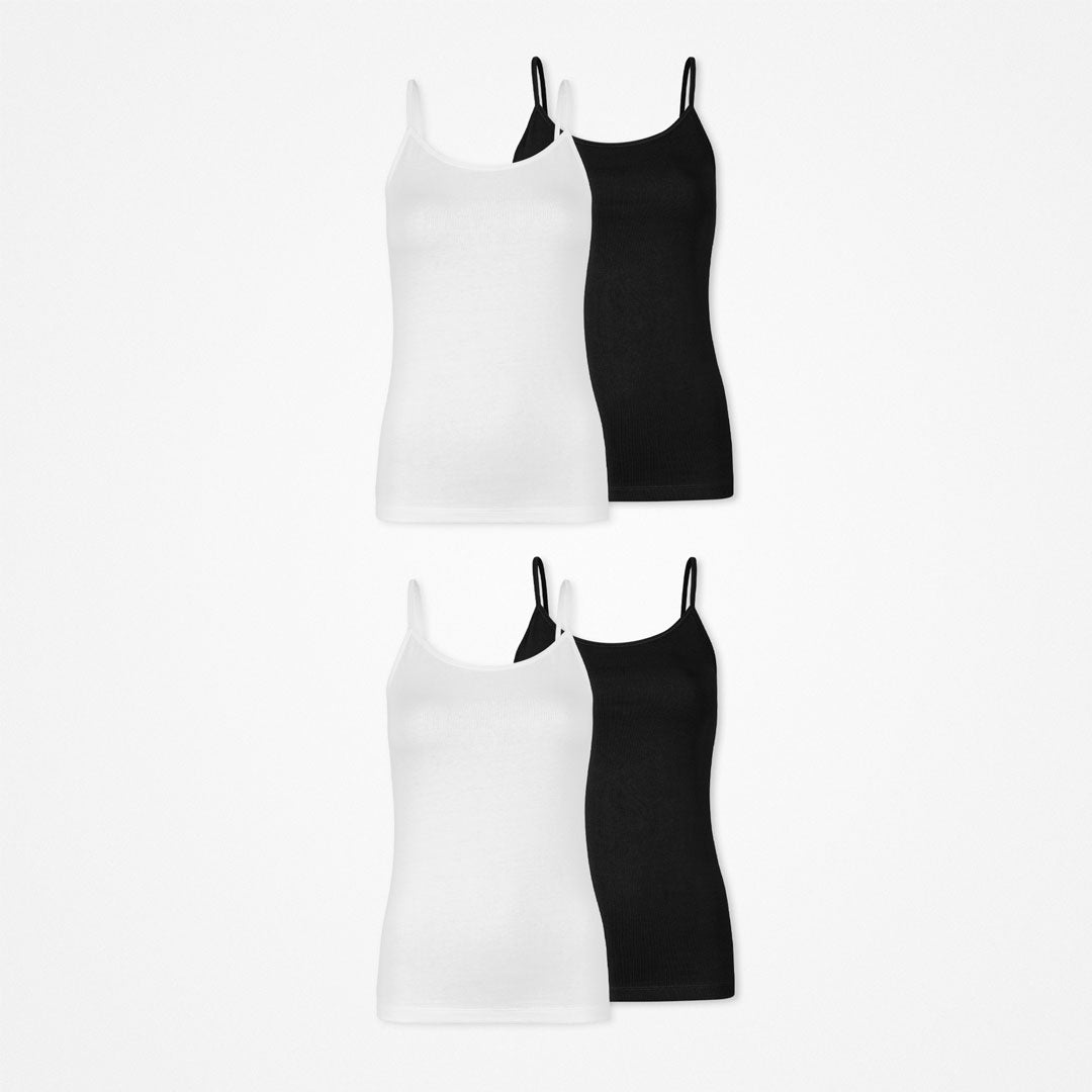 Damen Spaghetti Tops | Schwarz-Weiß – 11
