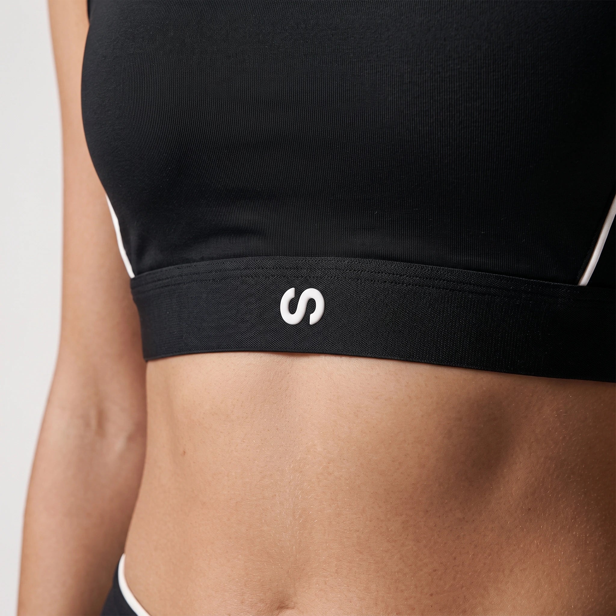 Sport-BH Damen mit Retro Kontraststreifen | Schwarz – 5