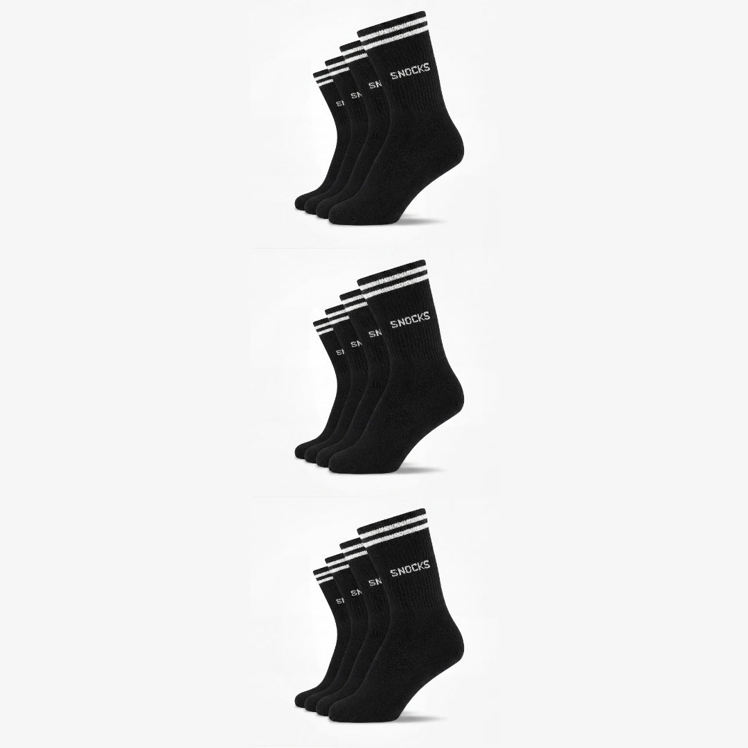 Hohe Sportsocken mit Streifen Kinder | Schwarz – 13
