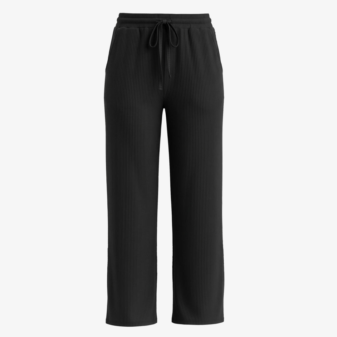 Loungehose Damen Rippstruktur | Schwarz – 10