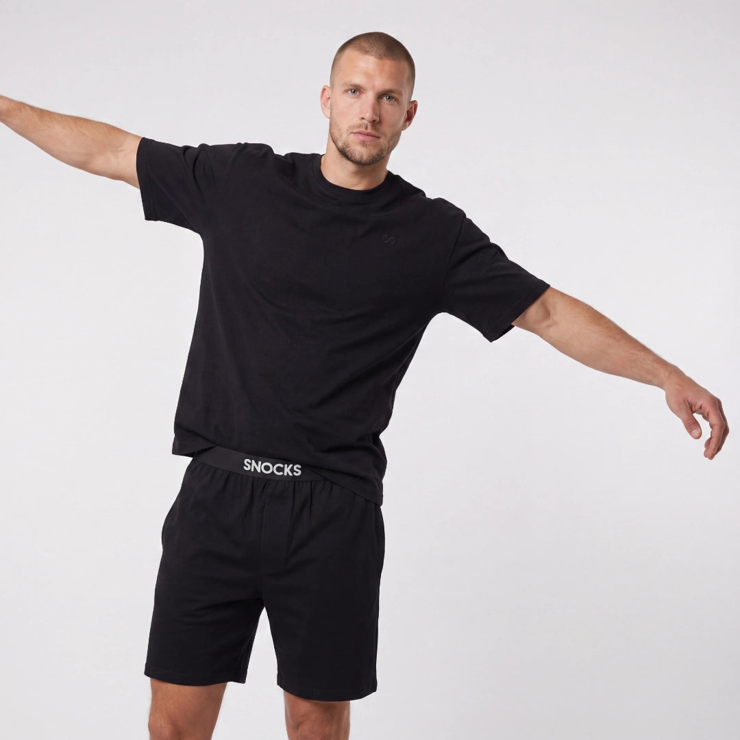 Schlafanzug Set Herren kurz | Schwarz – 5