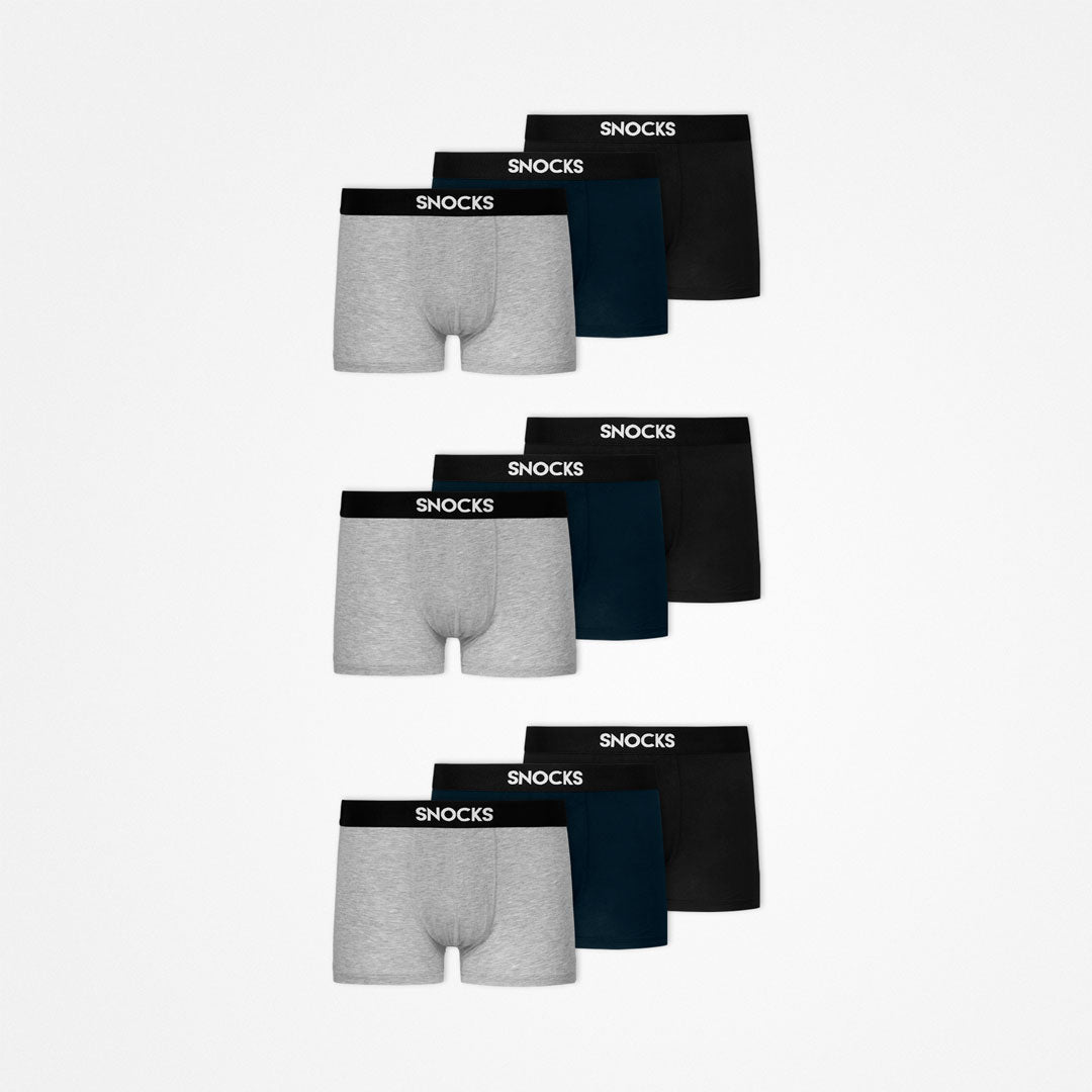Premium Boxershorts | Mix (Schwarz/Grau/Blau) – 12
