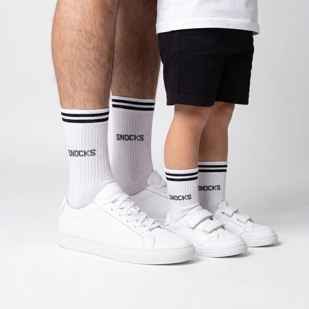 Hohe Sportsocken mit Streifen Kinder | Weiß – 4