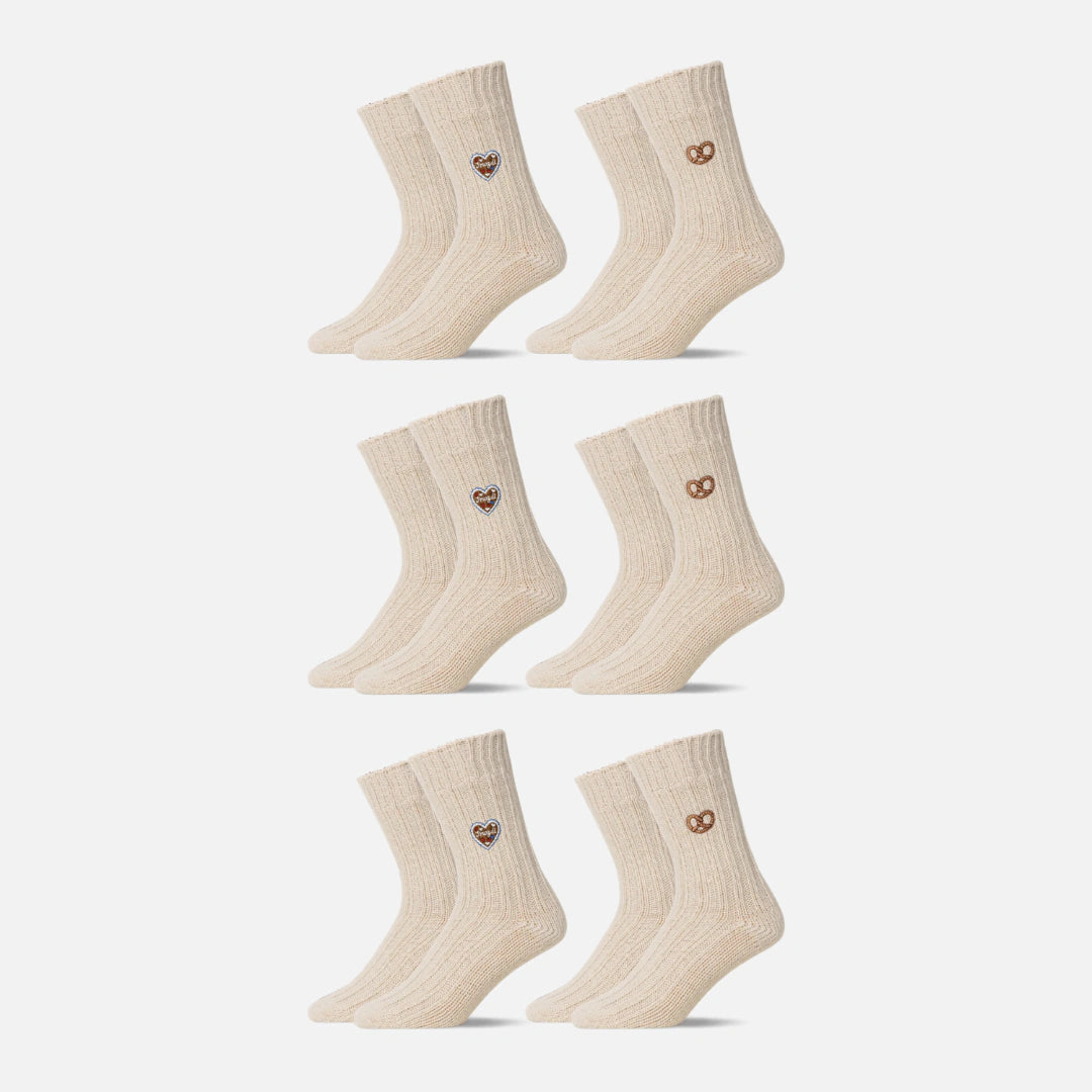 Norweger Socken | Off White "Lebkuchenherz & Brezn"-Edition – 12