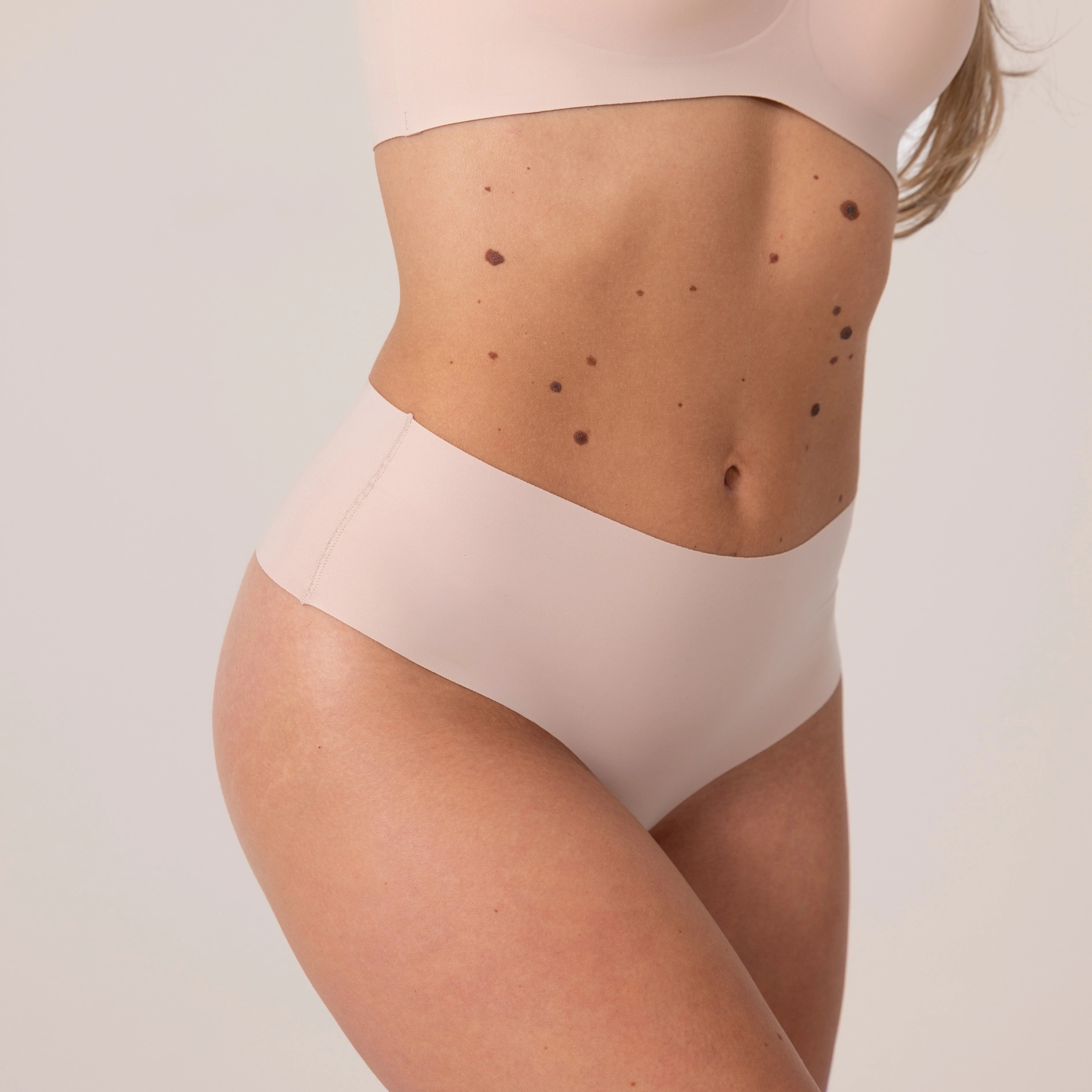 Microfiber High Waist Seamless Tanga | Beige – 2